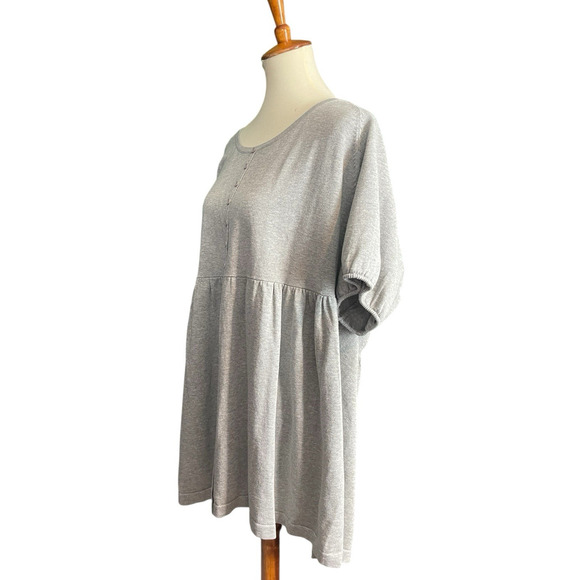 Mainstreet Blues Peasant Tunic Gray Women Size 3X NWT Cotton Boho - Picture 2 of 6